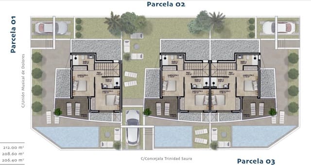 3 sovrum Radhus till salu i Dolores med pool - 459 000 € (Ref: 9648765)