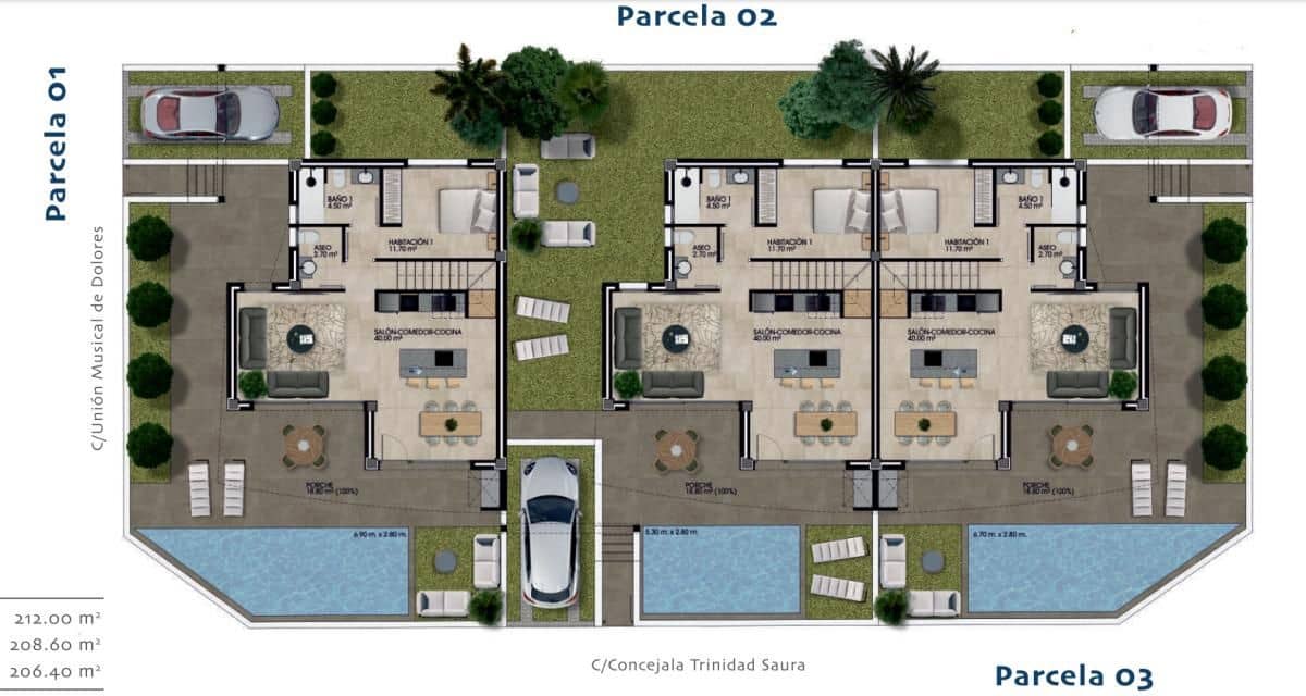 3 chambre Villa/Maison Mitoyenne à vendre à Dolores avec piscine - 439 000 € (Ref: 9648765)