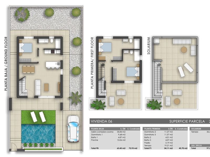 3 sypialnia Willa na sprzedaż w Pilar de la Horadada z basenem - 489 000 € (Ref: 9648894)