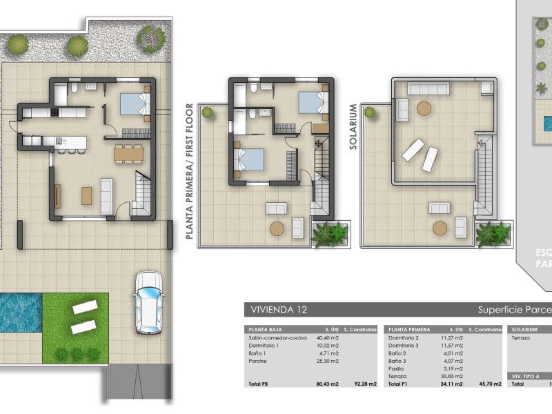3 sypialnia Willa na sprzedaż w Pilar de la Horadada z basenem - 489 000 € (Ref: 9648894)