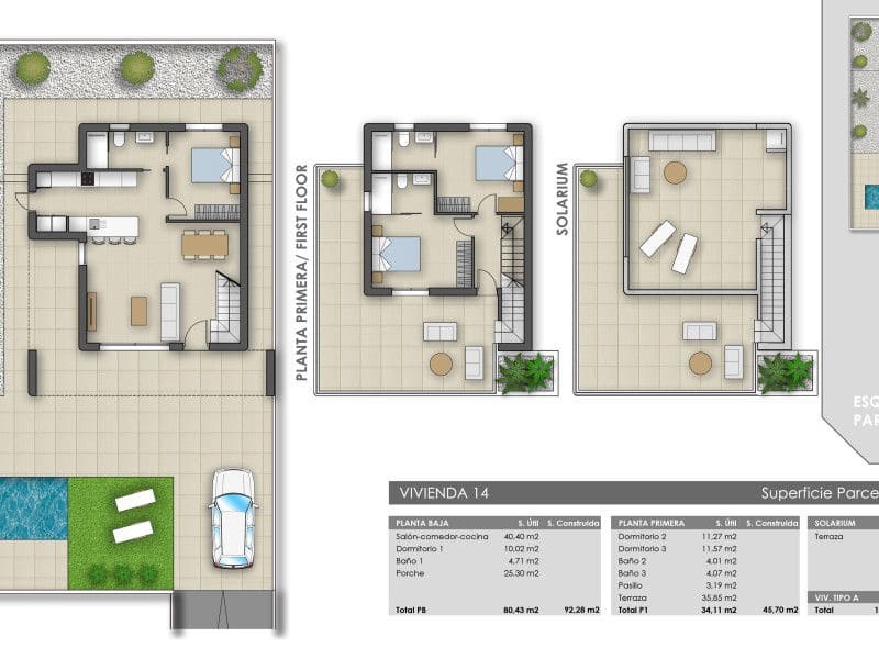 3 sypialnia Willa na sprzedaż w Pilar de la Horadada z basenem - 489 000 € (Ref: 9648894)