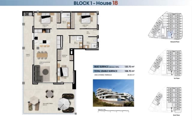 2 sovrum Lägenhet till salu i El Pinet, Elche / Elx med pool - 265 000 € (Ref: 9649398)