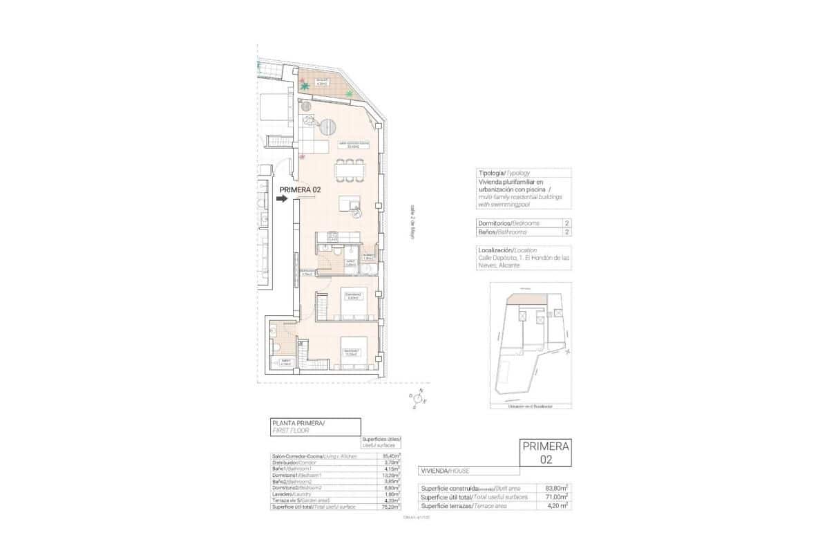 Apartamento de 2 habitaciones en Hondón de las Nieves en venta con piscina garaje - 220.000 € (Ref: 9649555)