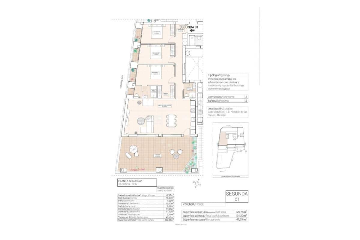 2 sypialnia Apartament na sprzedaż w Hondon de las Nieves z basenem garażem - 240 000 € (Ref: 9649559)