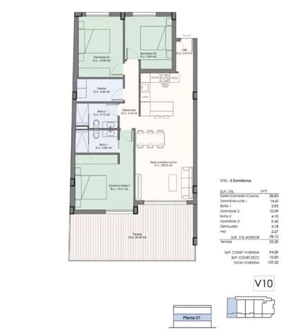 2 soveværelse Lejlighed til salg i Benijófar med swimmingpool - € 304.000 (Ref: 9649563)