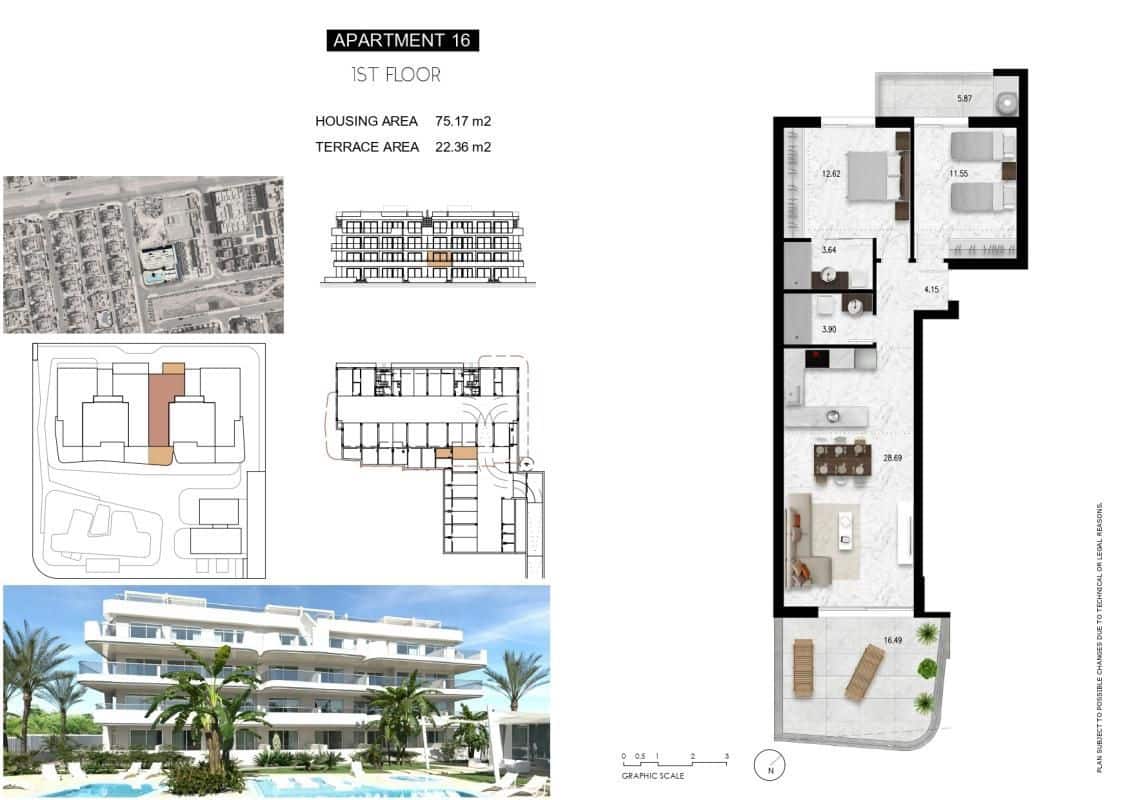 2 slaapkamer Appartement te koop in Orihuela Costa met zwembad - € 399.000 (Ref: 9649648)