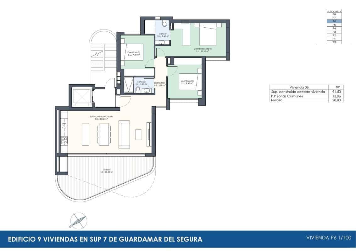 3 soveværelse Lejlighed til salg i Guardamar del Segura med garage - € 386.000 (Ref: 9649661)