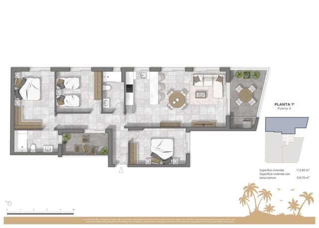 3 sypialnia Apartament na sprzedaż w Guardamar del Segura z basenem - 354 000 € (Ref: 9649687)
