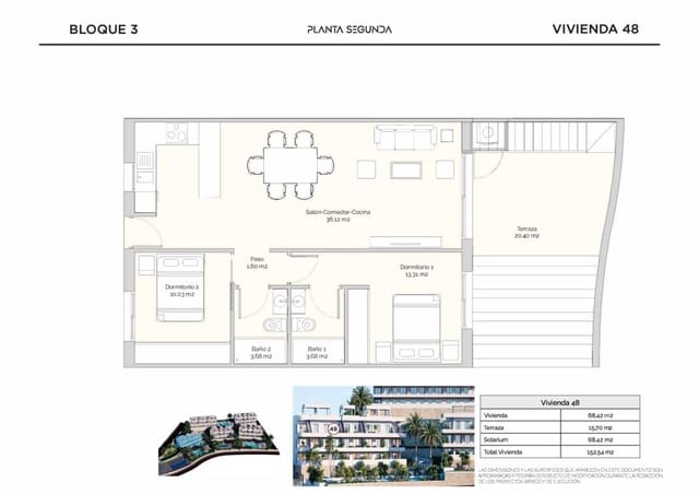 2 chambre Appartement à vendre à Finestrat avec piscine - 342 400 € (Ref: 9649708)