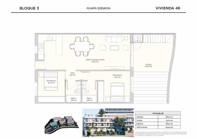 2 sovrum Lägenhet till salu i Finestrat med pool - 369 000 € (Ref: 9649709)