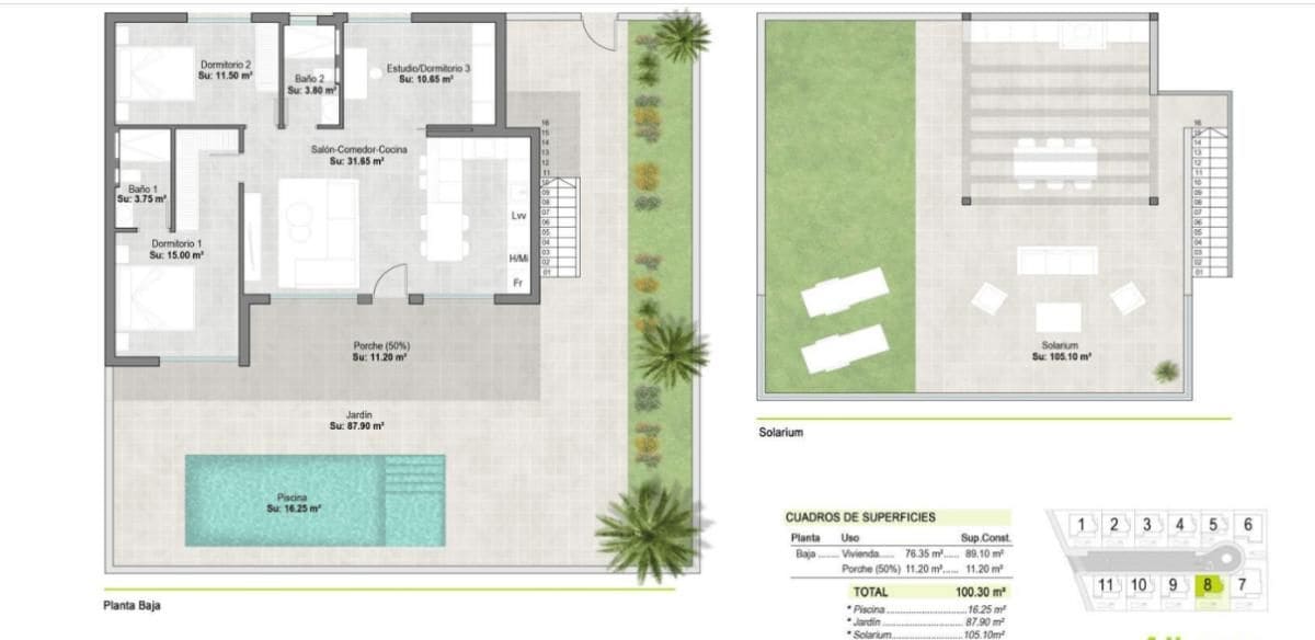 Chalet de 3 habitaciones en Alhama de Murcia en venta con piscina - 369.900 € (Ref: 9686999)