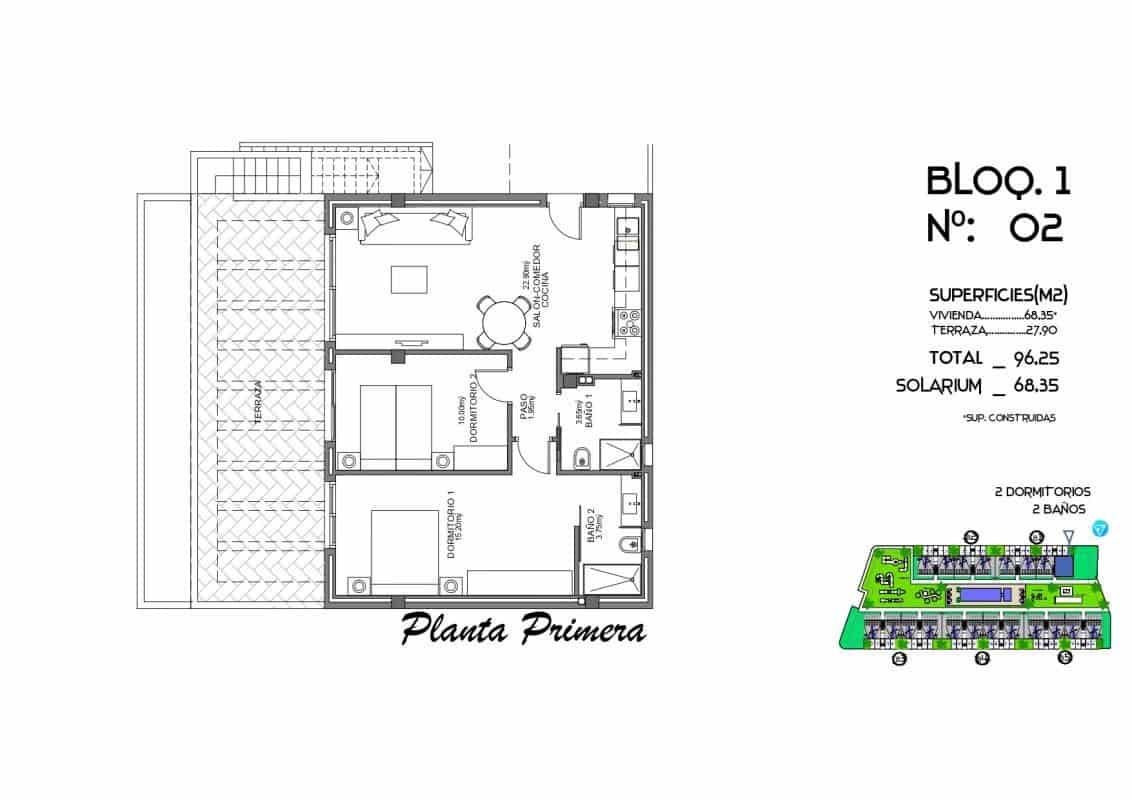 2 sypialnia Bungalow na sprzedaż w Algorfa z basenem - 275 000 € (Ref: 9687002)