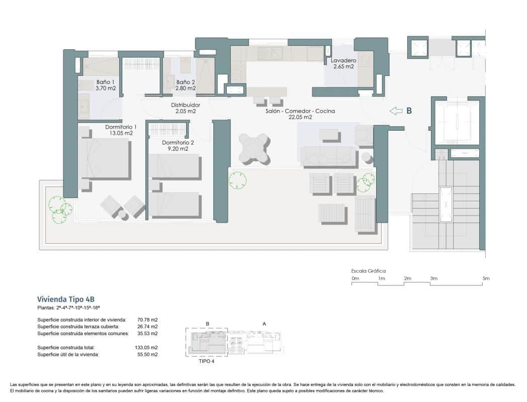Apartamento de 2 habitaciones en Benidorm en venta con piscina garaje - 440.700 € (Ref: 9756197)