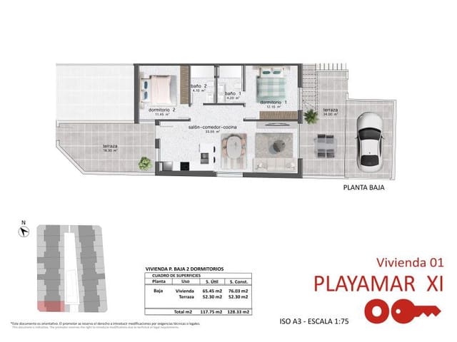 3 sypialnia Apartament na sprzedaż w Pilar de la Horadada z basenem garażem - 395 900 € (Ref: 9762202)