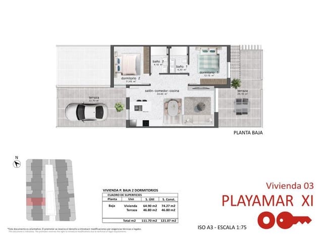 3 sypialnia Apartament na sprzedaż w Pilar de la Horadada z basenem garażem - 395 900 € (Ref: 9762202)
