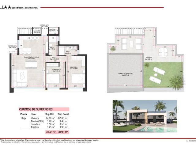 3 makuuhuone Huvila myytävänä paikassa Alhama de Murcia mukana uima-altaan - 349 000 € (Ref: 9763770)