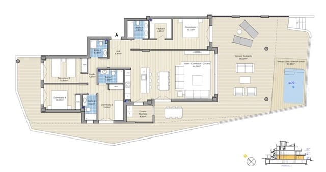 Apartamento de 3 habitaciones en Marbella en venta con piscina - 1.350.000 € (Ref: 9788610)