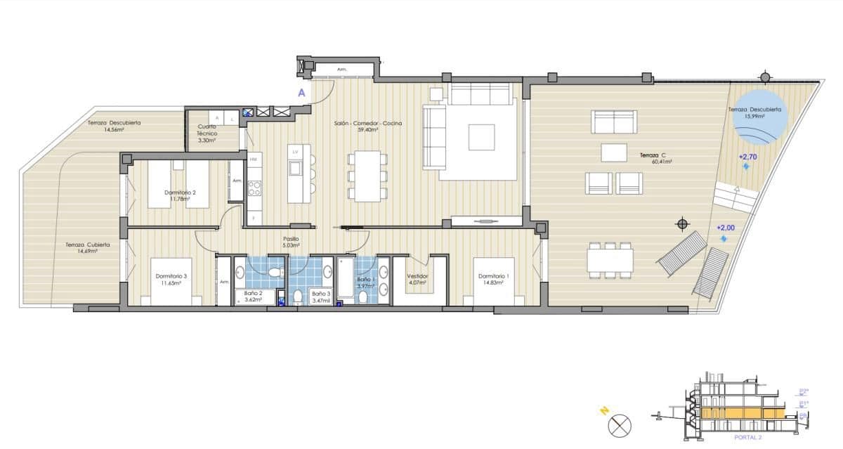 Apartamento de 3 habitaciones en Marbella en venta con piscina - 1.350.000 € (Ref: 9788610)