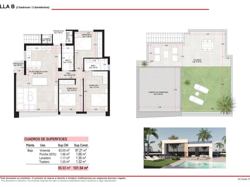 3 slaapkamer Villa te koop in Alhama de Murcia met zwembad - € 345.000 (Ref: 9813413)