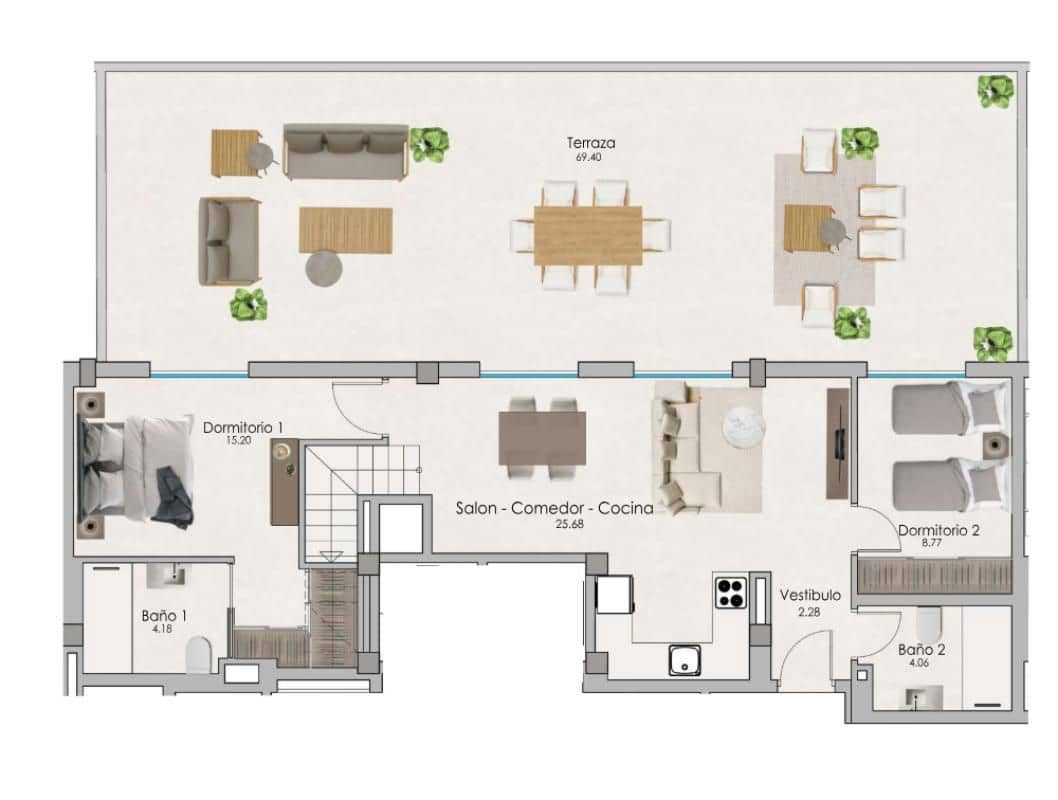 2 quarto Apartamento para venda em Santa Pola com piscina - 245 000 € (Ref: 9840985)