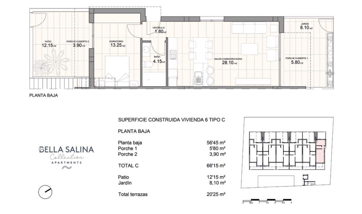 2 sypialnia Apartament na sprzedaż w Pilar de la Horadada z basenem - 239 900 € (Ref: 9846680)