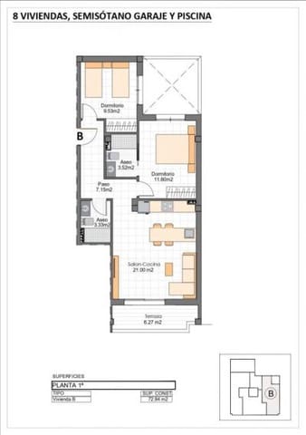 2 soverom Leilighet til salgs i Puerto de Mazarron, Mazarrón - € 127 500 (Ref: 9868840)