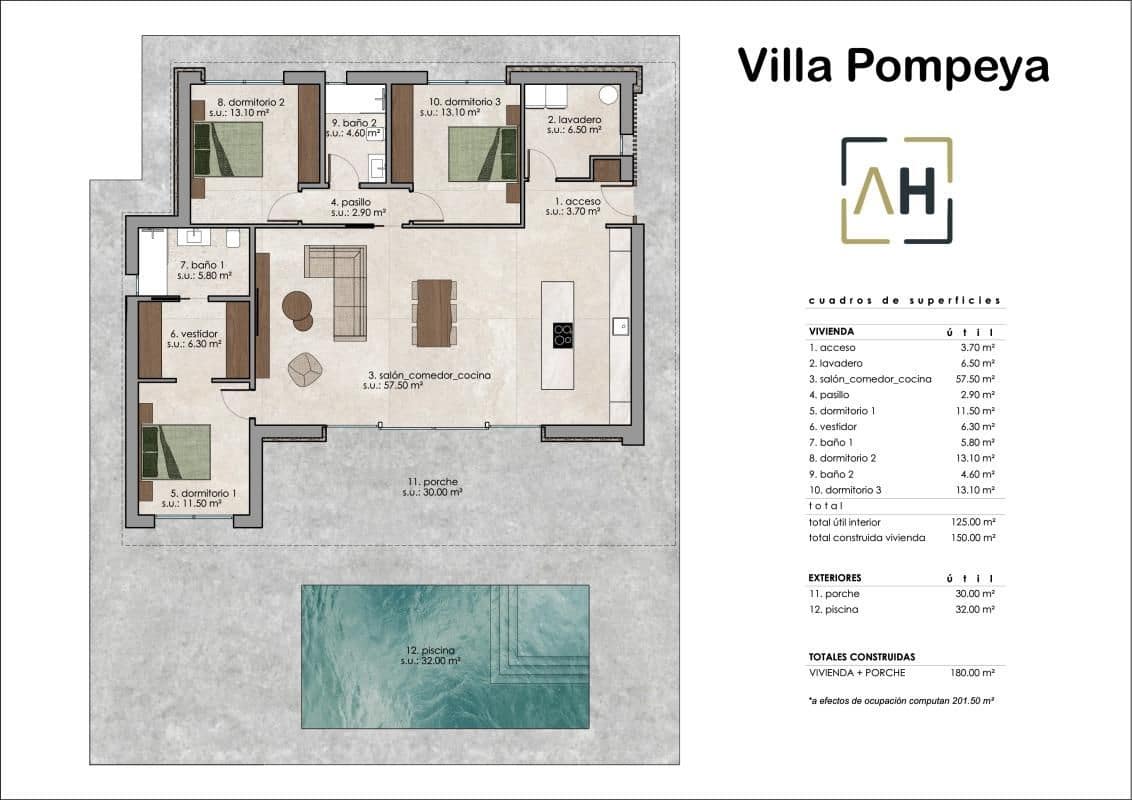 3 sovrum Villa till salu i Hondon de los Frailes med pool - 502 000 € (Ref: 9899063)