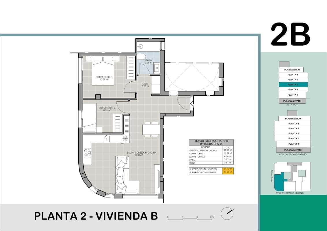 2 soverom Leilighet til salgs i Torrevieja med svømmebasseng - € 255 000 (Ref: 9936613)