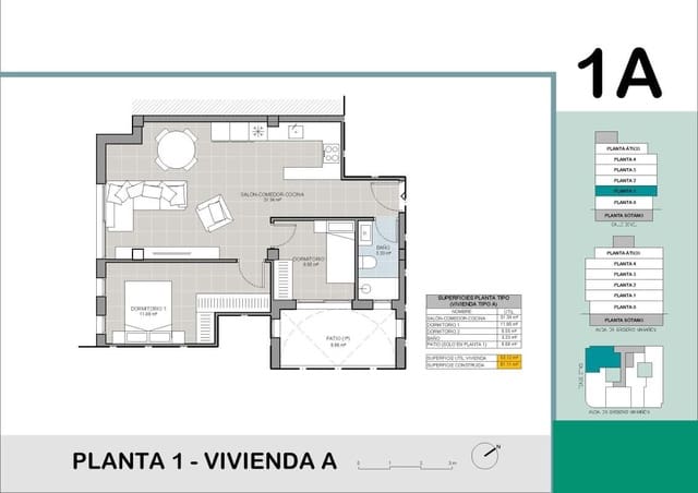 2 soverom Leilighet til salgs i Playa del Acequión, Torrevieja med svømmebasseng - € 255 000 (Ref: 9936613)