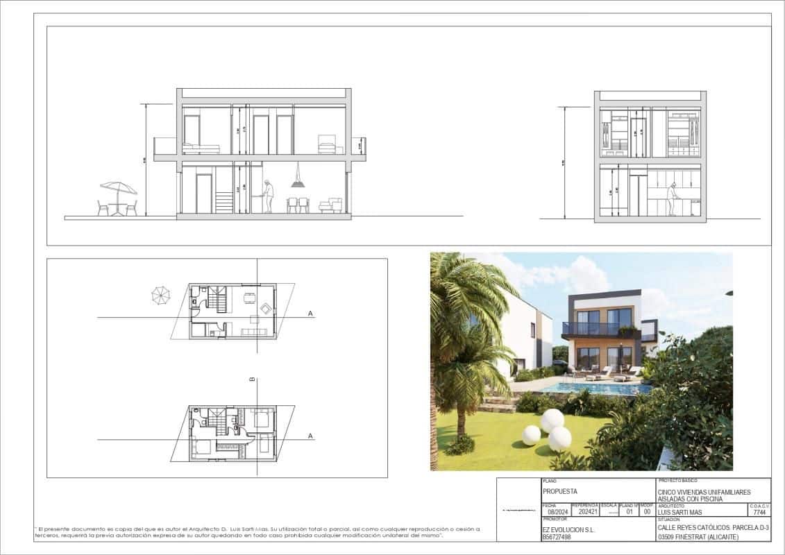 3 slaapkamer Villa te koop in Finestrat met zwembad garage - € 555.000 (Ref: 9945938)