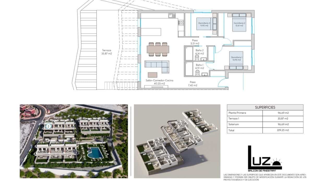 Bungalow de 3 habitaciones en Finestrat en venta con piscina - 439.898 € (Ref: 9968370)