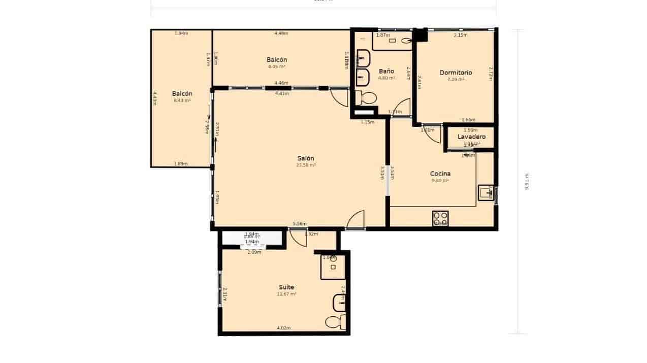 2 sypialnia Apartament na sprzedaż w Cala de Finestrat z basenem - 285 000 € (Ref: 9980519)