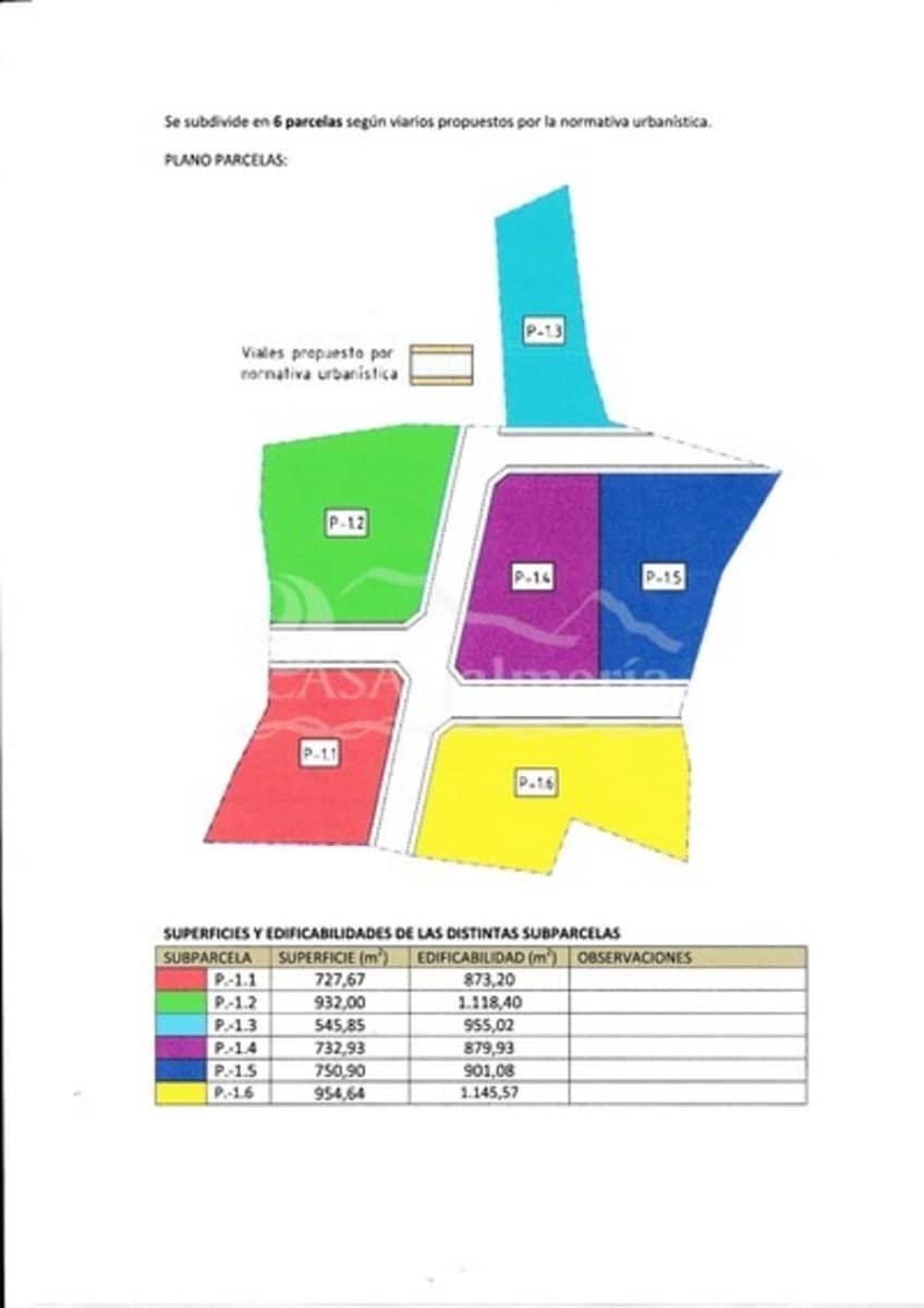 Bauplatz zu verkaufen in Huercal-Overa - 35.500 € (Ref: 3929117)