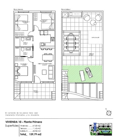 3 makuuhuone Ranta-asunto myytävänä paikassa Pilar de la Horadada mukana uima-altaan - 290 000 € (Ref: 9326020)