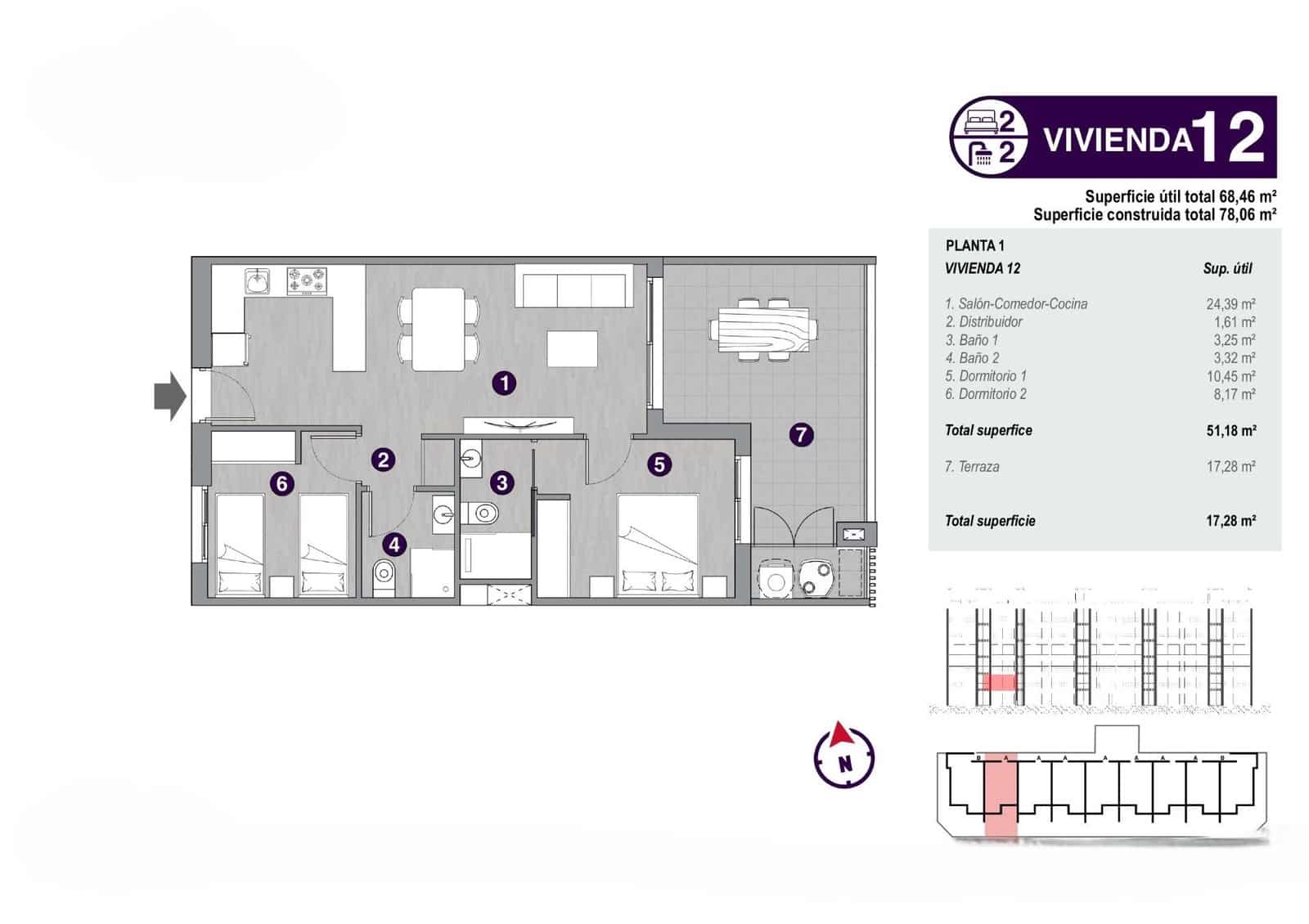 2 soverom Leilighet til salgs i Torrevieja med svømmebasseng - € 275 000 (Ref: 8295751)