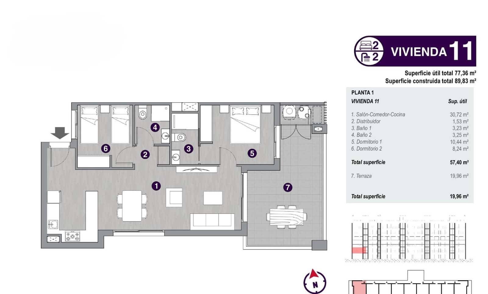 Apartamento de 2 habitaciones en Torrevieja en venta con piscina - 280.000 € (Ref: 8362942)