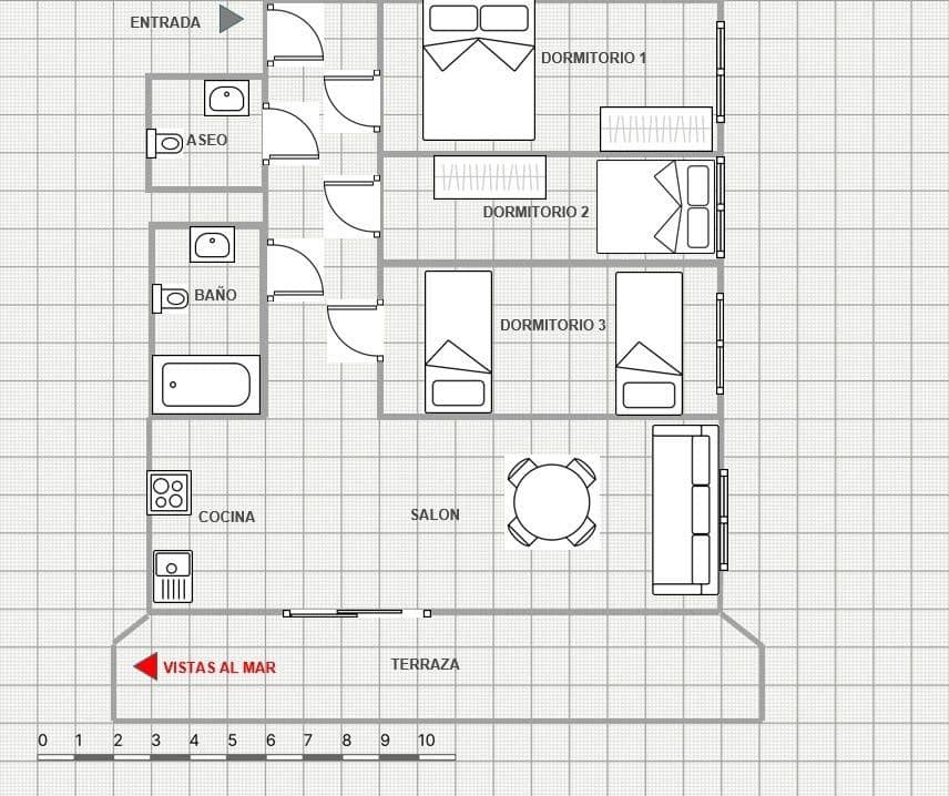3 makuuhuone Huoneisto myytävänä paikassa Torrevieja mukana uima-altaan - 239 000 € (Ref: 9183789)