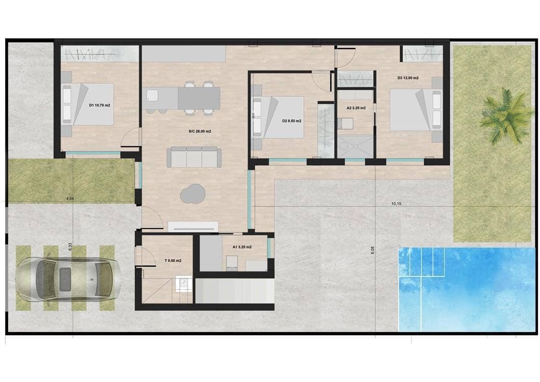 3 bedroom Villa for sale in Roldan with pool - € 389,950 (Ref: 7606453)