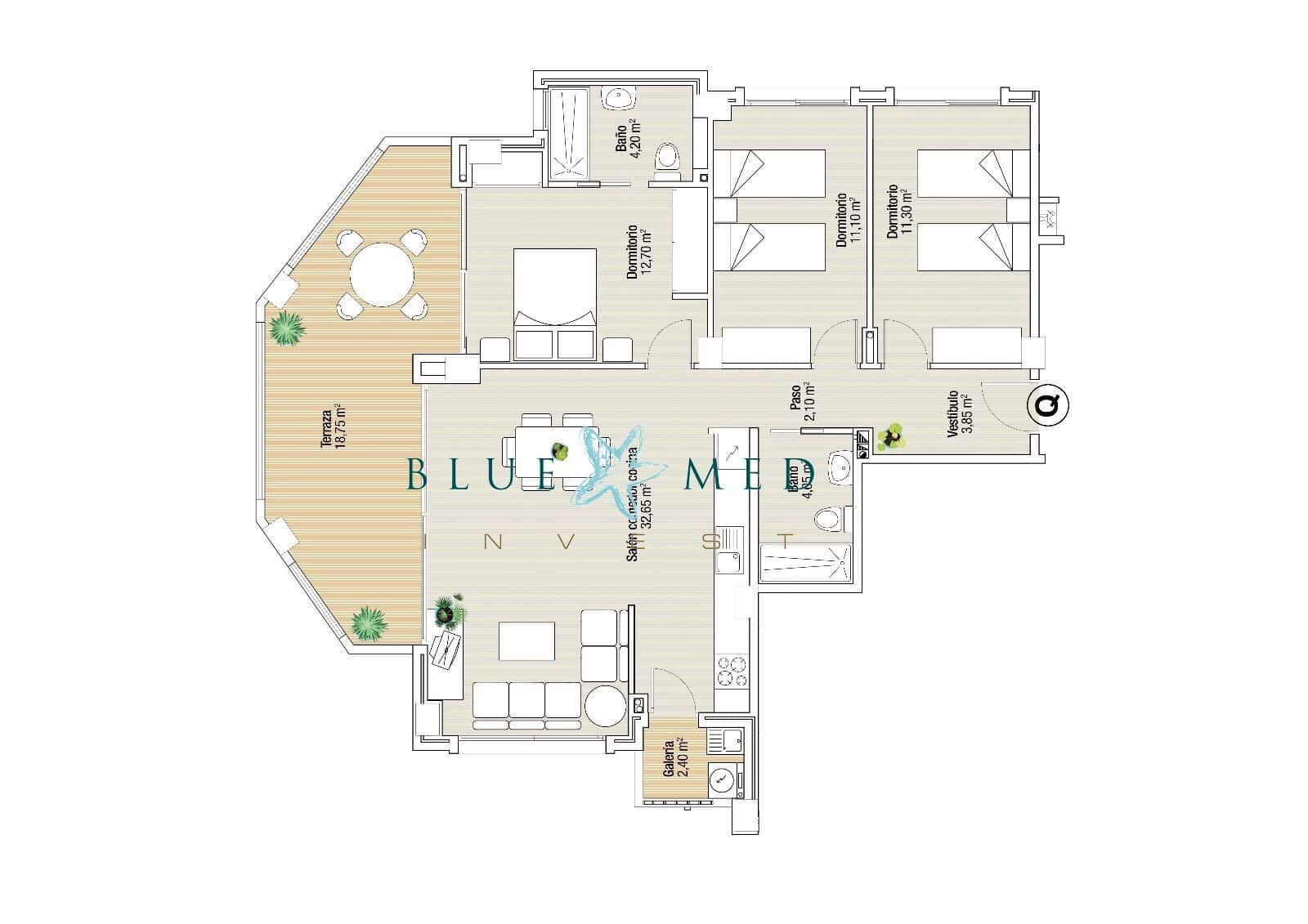 3 bedroom Apartment for sale in La Manga del Mar Menor with pool garage - € 328,600 (Ref: 8310773)