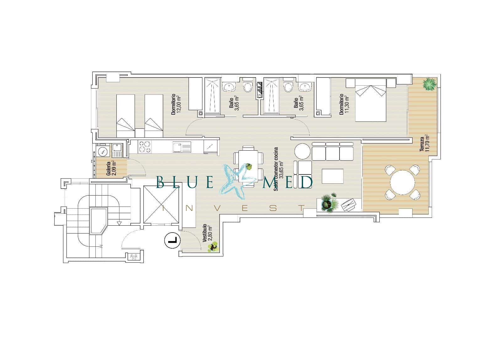 1 bedroom Apartment for sale in La Manga del Mar Menor with pool garage - € 205,033 (Ref: 8310775)