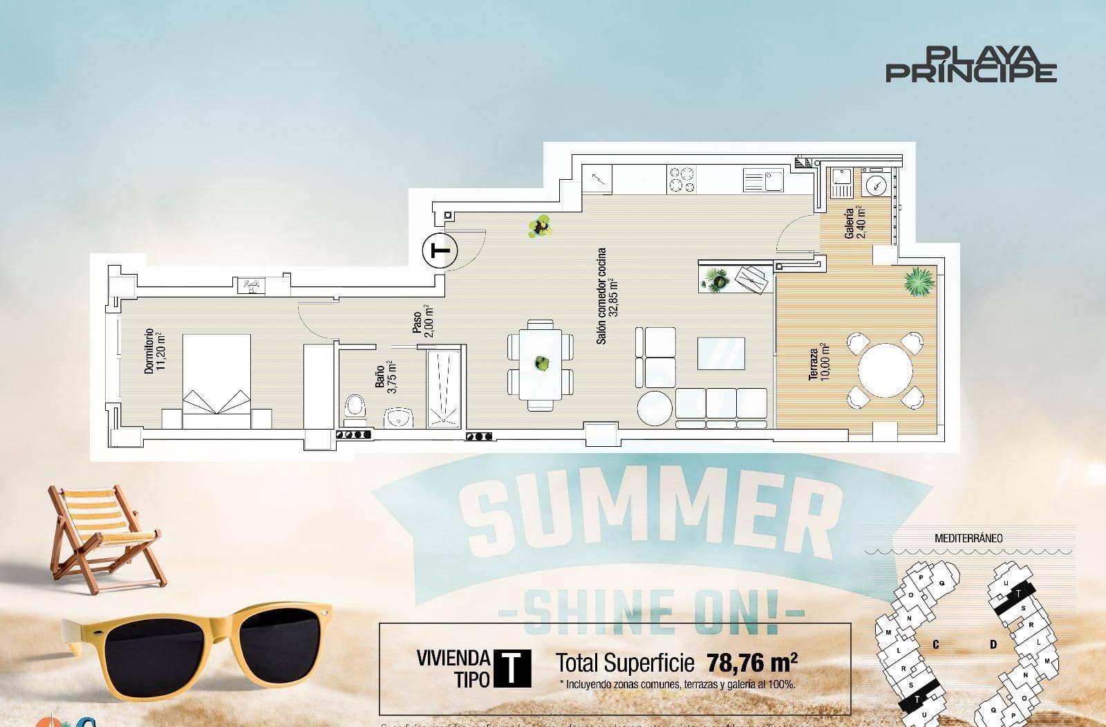 1 chambre Appartement à vendre à La Manga del Mar Menor avec piscine garage - 205 033 € (Ref: 8310775)