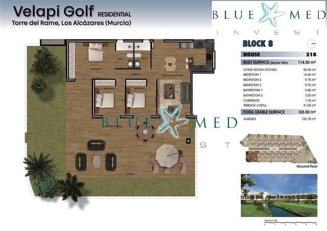 4 Zimmer Villa zu verkaufen in Los Alcázares mit Pool Garage - 685.000 € (Ref: 8398532)