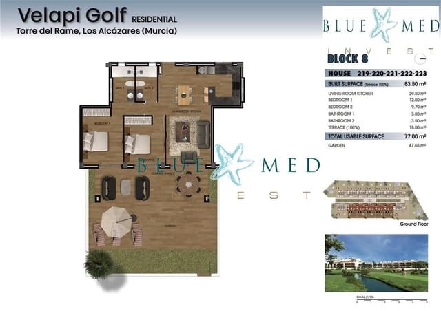 4 Zimmer Villa zu verkaufen in Los Alcázares mit Pool Garage - 685.000 € (Ref: 8398532)