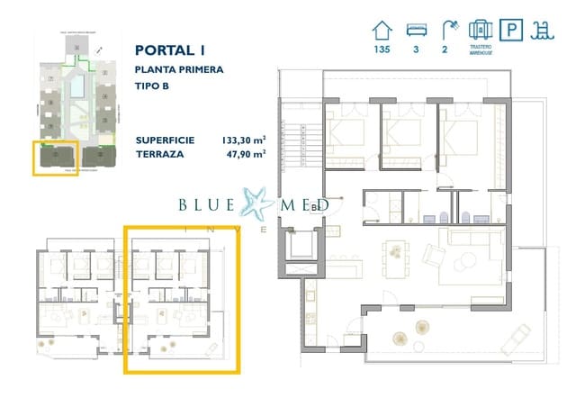 3 Zimmer Apartment zu verkaufen in San Pedro del Pinatar mit Pool Garage - 299.900 € (Ref: 8491040)
