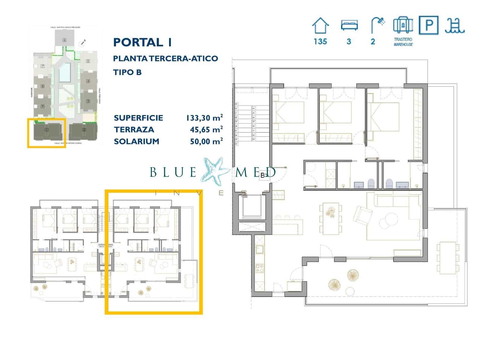 3 Zimmer Penthouse zu verkaufen in San Pedro del Pinatar mit Pool Garage - 309.900 € (Ref: 8491041)