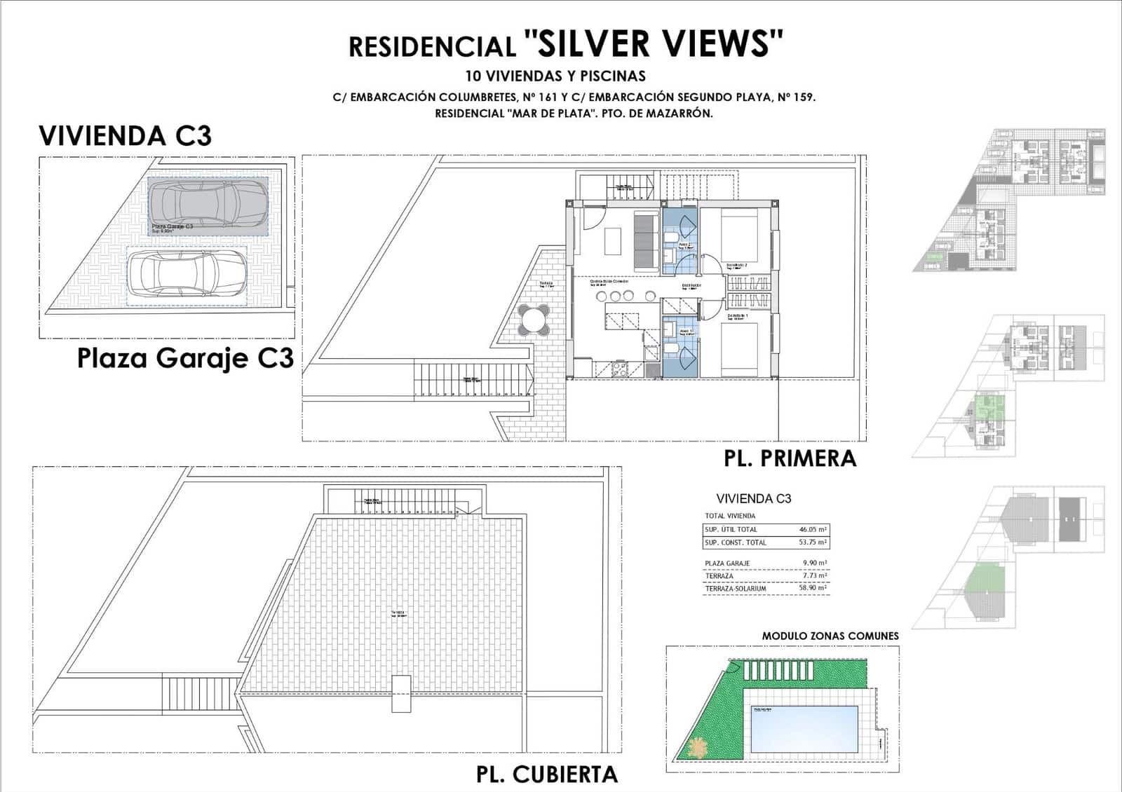 2 slaapkamer Penthouse te koop in Puerto de Mazarron met zwembad garage - € 239.000 (Ref: 8534119)