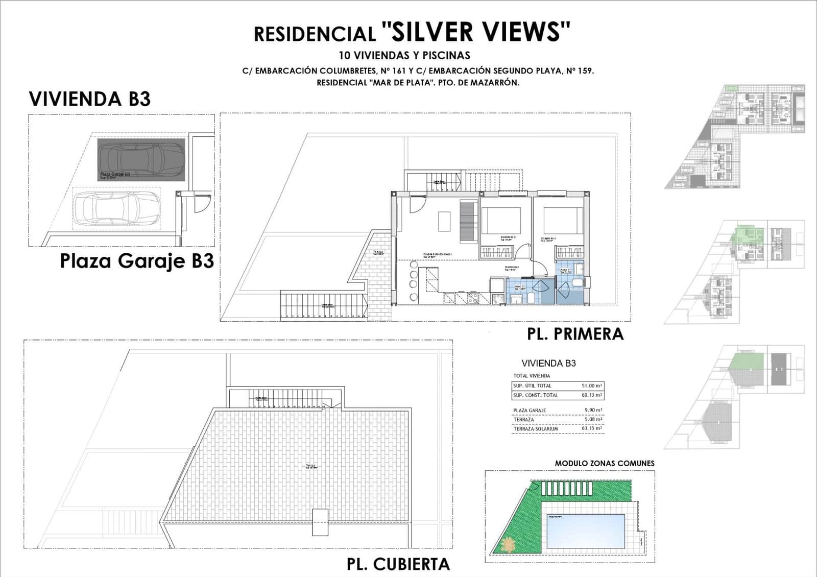 2 slaapkamer Penthouse te koop in Puerto de Mazarron met zwembad garage - € 239.000 (Ref: 8534119)