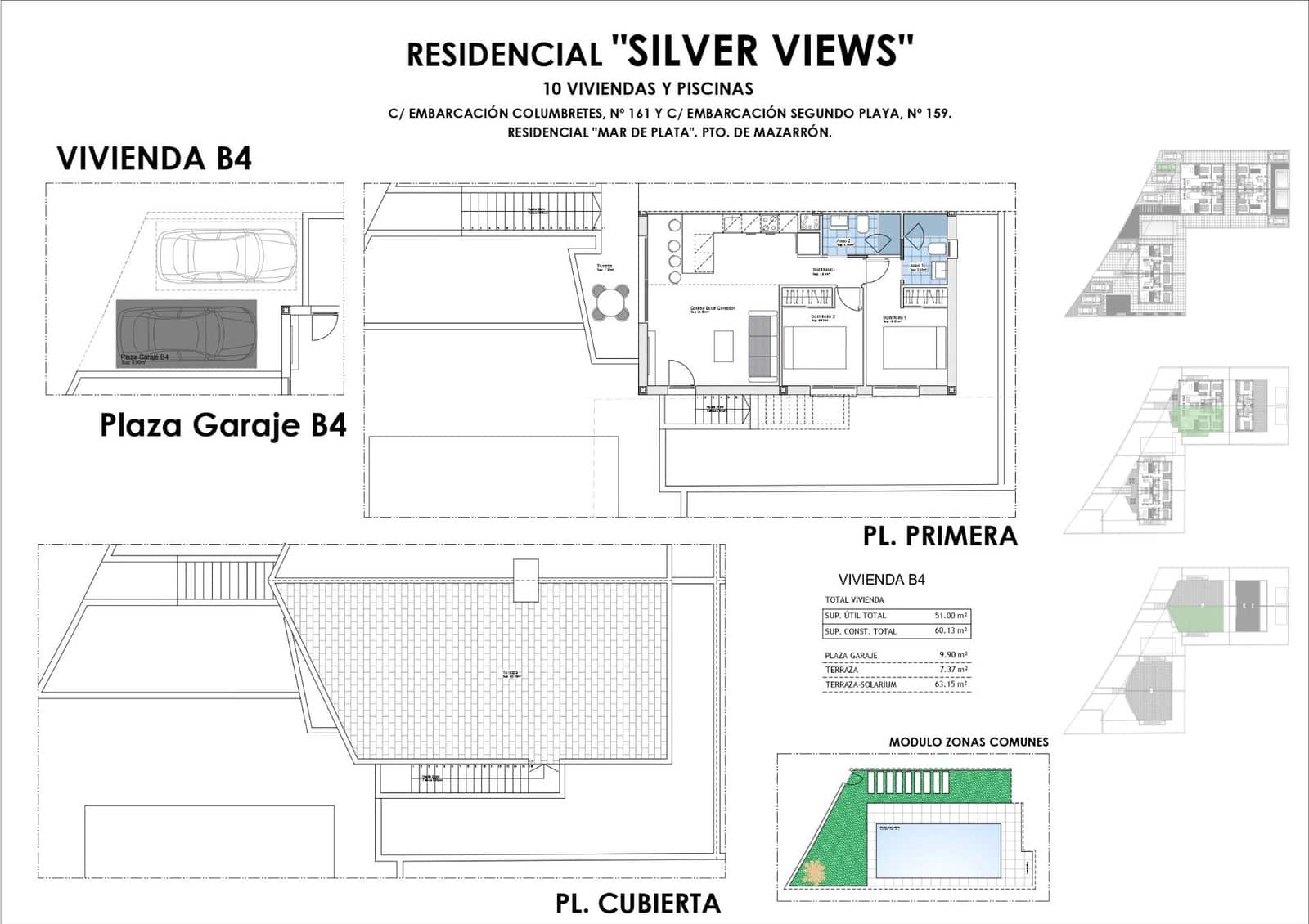 2 slaapkamer Penthouse te koop in Puerto de Mazarron met zwembad garage - € 239.000 (Ref: 8534119)