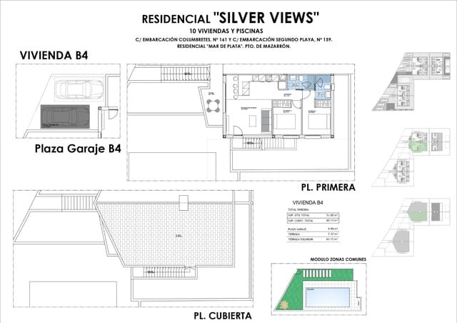 2 slaapkamer Penthouse te koop in Puerto de Mazarron, Mazarrón met zwembad garage - € 239.000 (Ref: 8534119)