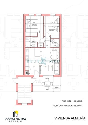 2 chambre Penthouse à vendre à La Pinilla, Fuente Alamo de Murcia avec garage - 182 750 € (Ref: 8564905)